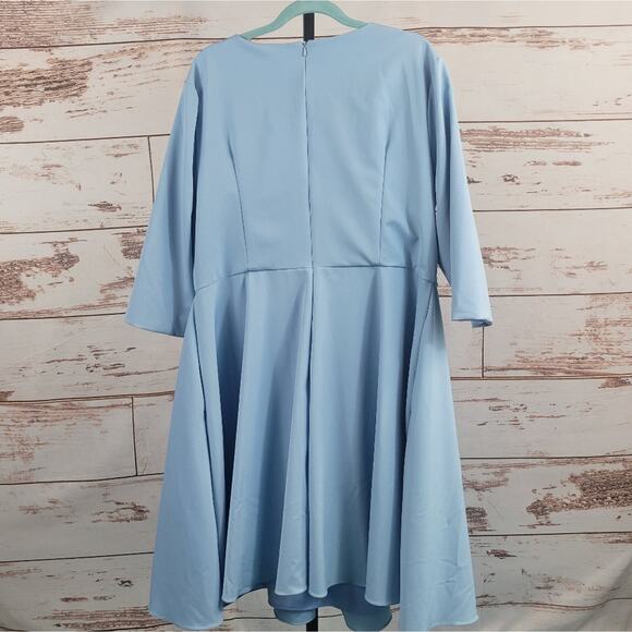 Lotus Threads Dress Fit and Flare Twist Detail Blue Size 20W - Picture 2 of 8